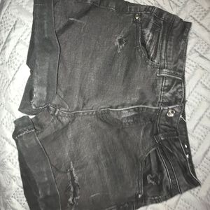 High Waisted Jean Shorts - Black Size 1